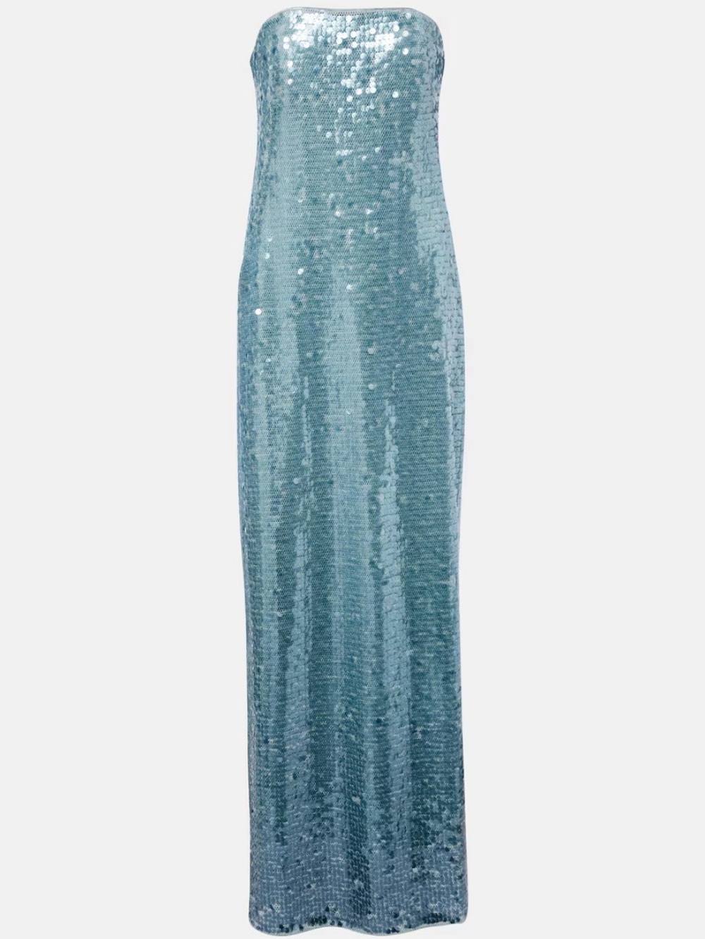 SIMKHAI Leilani Blue Sequin Strapless Gown - Picture 3 of 6